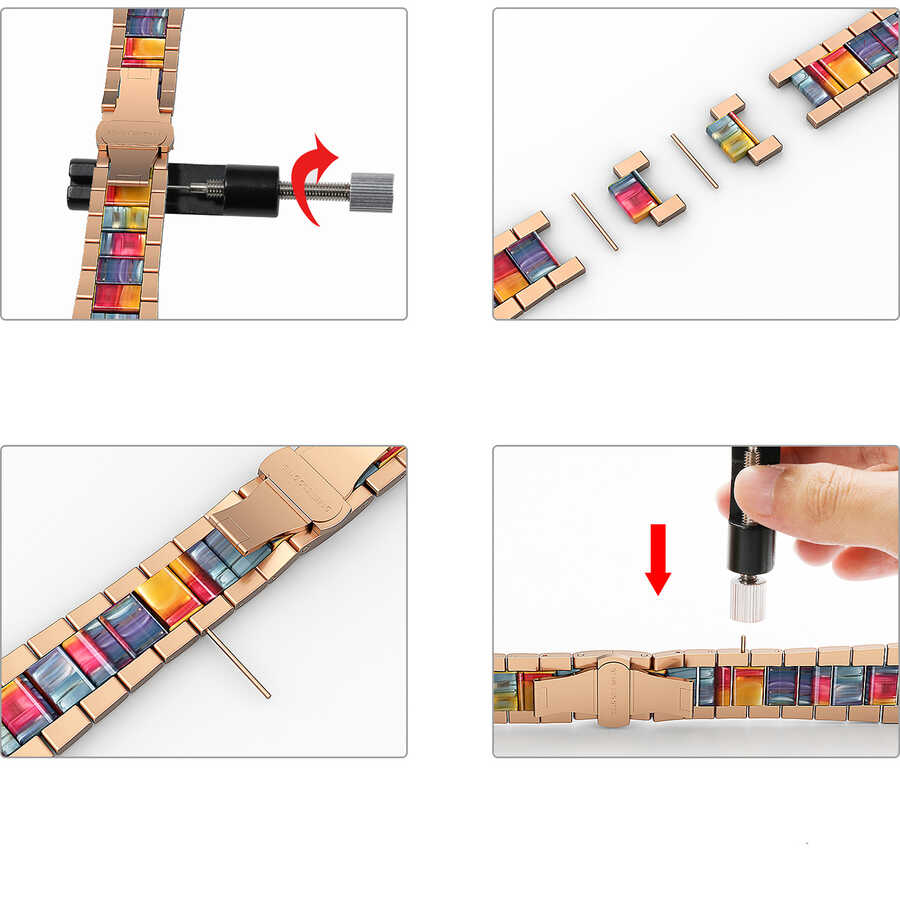Apple Watch Ultra 49mm Uyumlu Kordon Wiwu Resin Steel Belt Metal Strap Kayış - 6