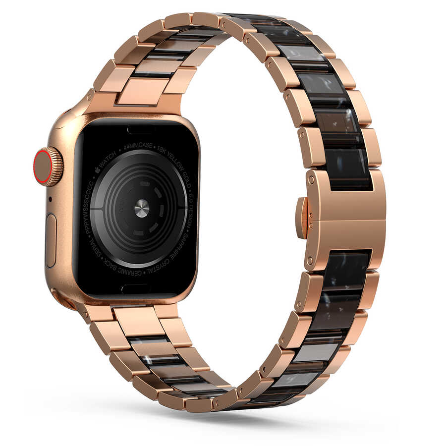 Apple Watch Ultra 49mm Uyumlu Kordon Wiwu Resin Steel Belt Metal Strap Kayış - 7