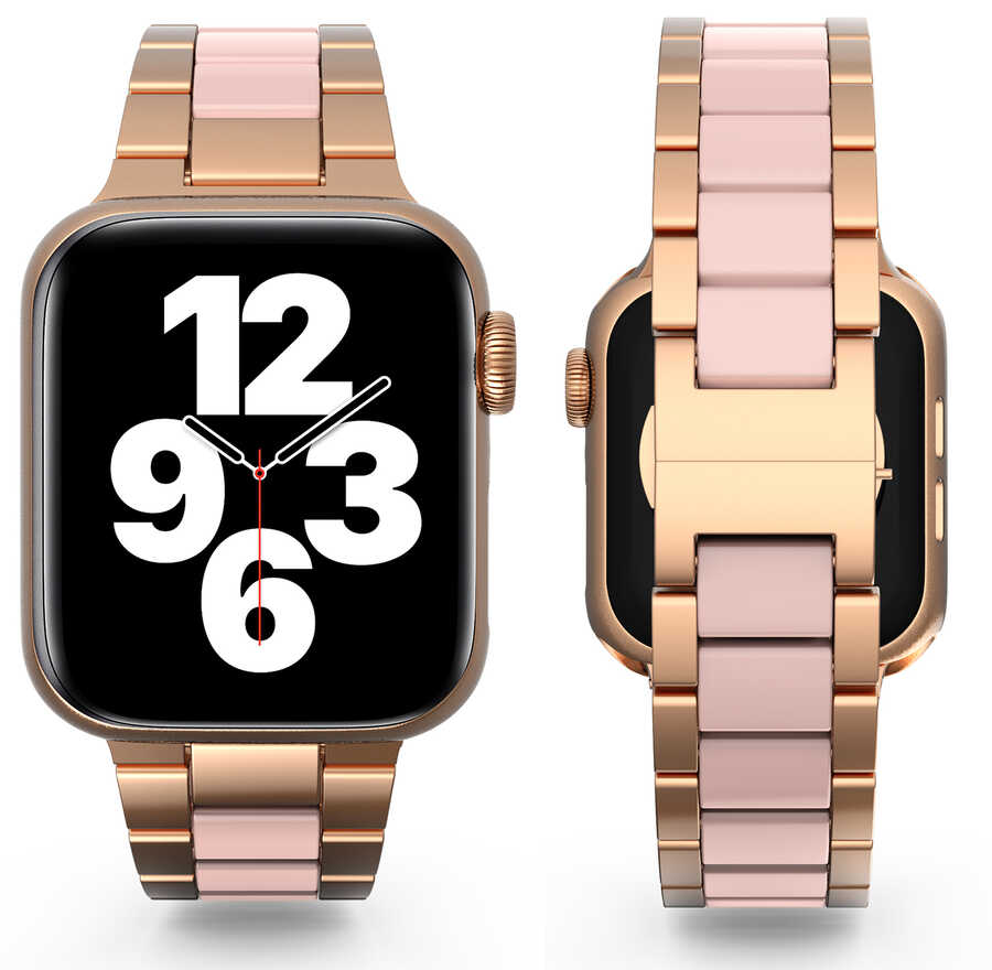 Apple Watch Ultra 49mm Uyumlu Kordon Wiwu Resin Steel Belt Metal Strap Kayış - 13