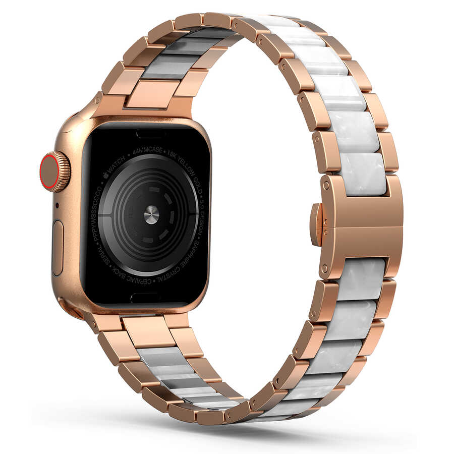 Apple Watch Ultra 49mm Uyumlu Kordon Wiwu Resin Steel Belt Metal Strap Kayış - 16