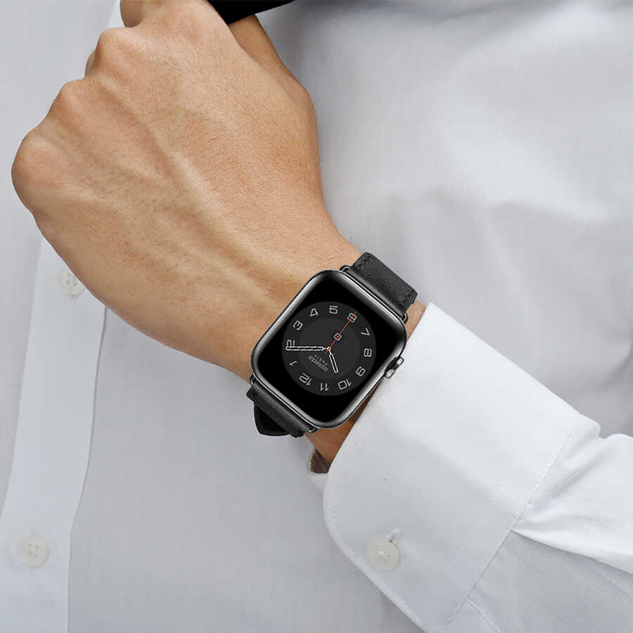 Apple Watch Ultra 49mm Uyumlu Kordon Wiwu Attleage Watchband Hakiki Deri Strap Kayış - 7