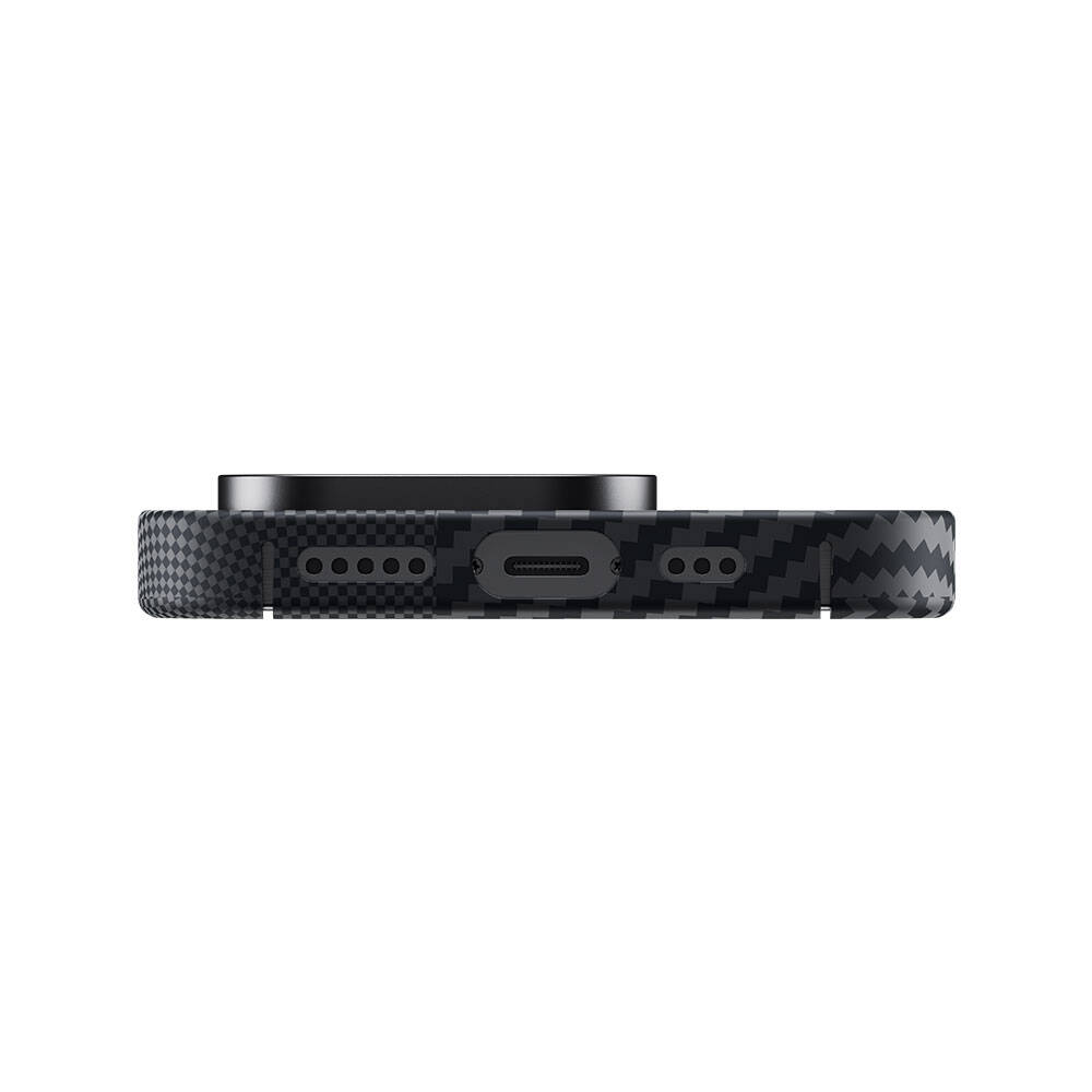 Apple iPhone 15 Pro Max Uyumlu Magsafe Şarj Özellikli Karbon Fiber Benks Montage ArmorAir 600D Kevlar Kapak - 2