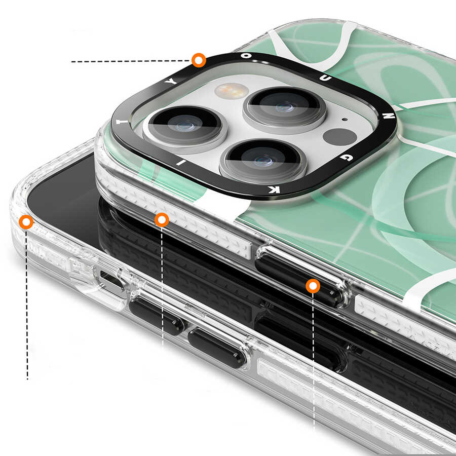 Apple iPhone 14 Pro Max Uyumlu Kılıf Magsafe Şarj Özellikli Youngkit Water-Ink Serisi Kapak - 2