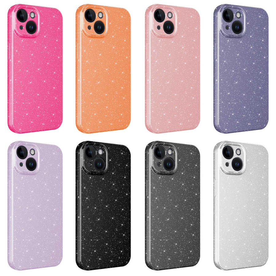 Apple iPhone 14 Uyumlu Kılıf Kamera Korumalı Simli Lüks Zore Koton Kapak - 1