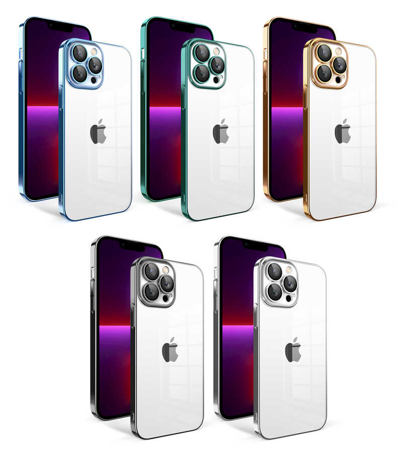 Apple iPhone 13 Pro Uyumlu Kılıf Kamera Korumalı Renkli Çerçeveli Zore Garaj Kapak - 1
