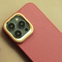 Apple iPhone 14 Pro Uyumlu Kılıf Soft Deri Metal Kamera Çerçeveli ​Kajsa Litchi Kapak - 8