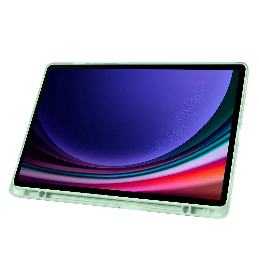 Samsung Galaxy Tab S9 FE Plus Uyumlu Kılıf Zore Tri Folding Kalem Bölmeli Standlı Kılıf - 6