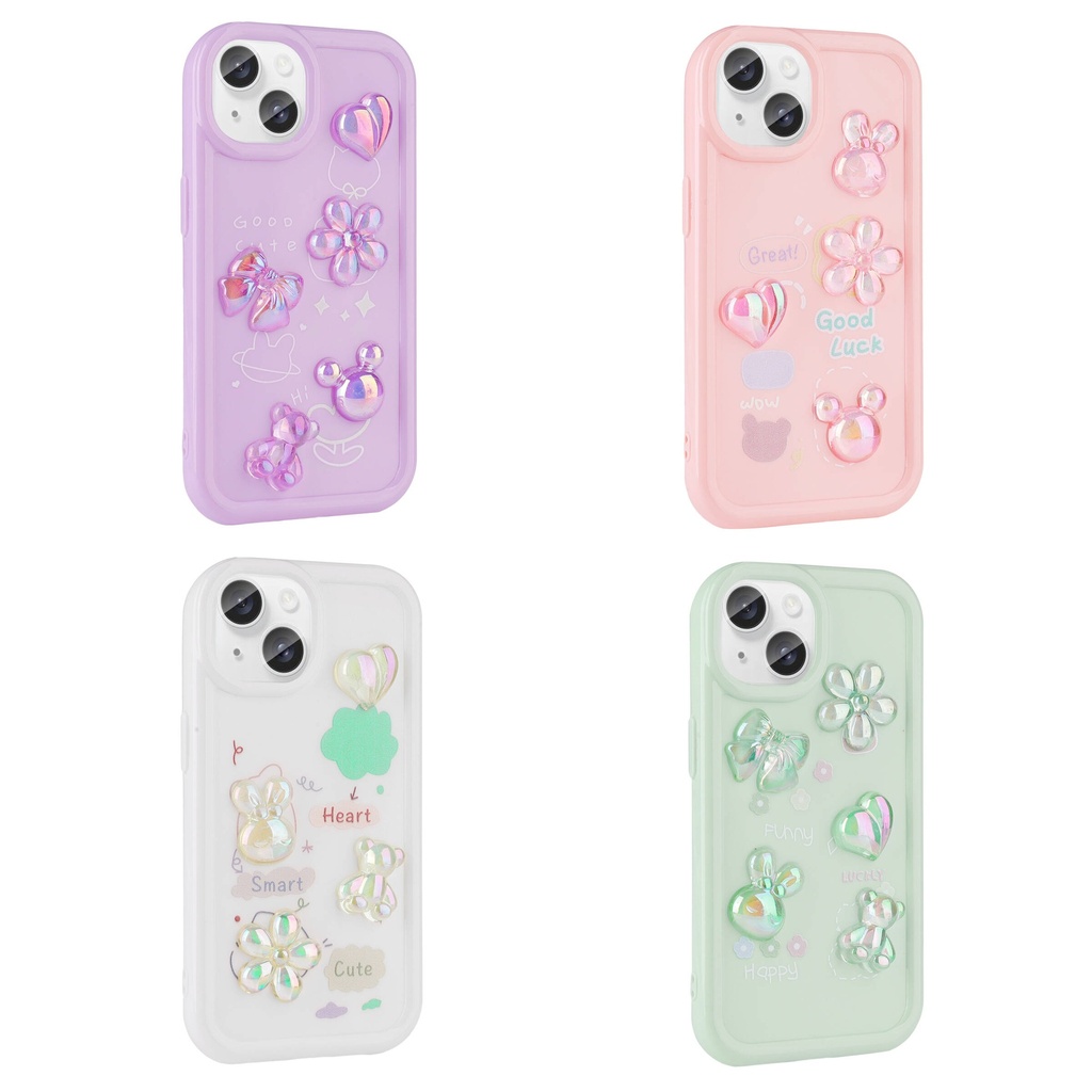 Apple iPhone 14 Plus Uyumlu Kılıf Kabartma Figürlü Parlak Zore Toys Silikon Kapak - 1