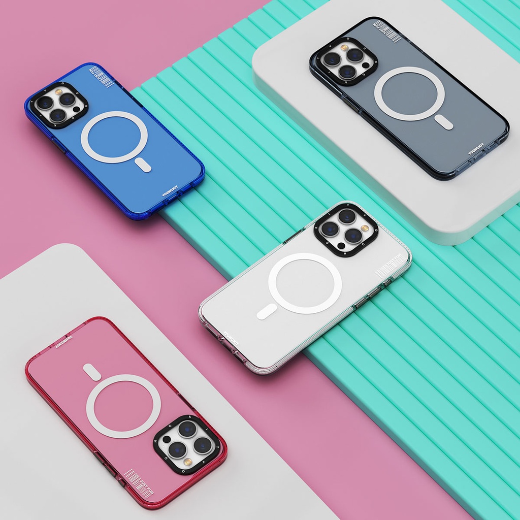 Apple iPhone 15 Plus Uyumlu Kılıf Magsafe Şarj Özellikli YoungKit Crystal Color Serisi Kapak - 2