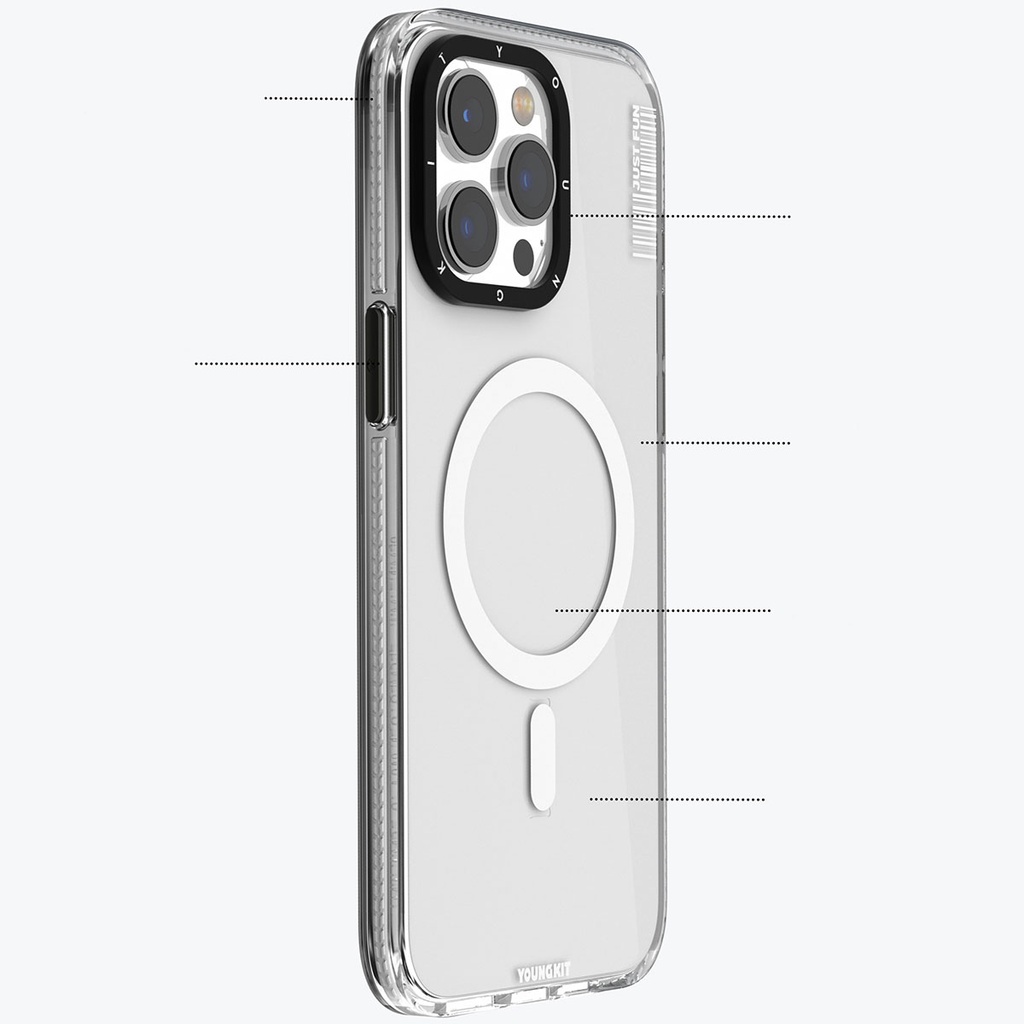 Apple iPhone 15 Plus Uyumlu Kılıf Magsafe Şarj Özellikli YoungKit Crystal Color Serisi Kapak - 3