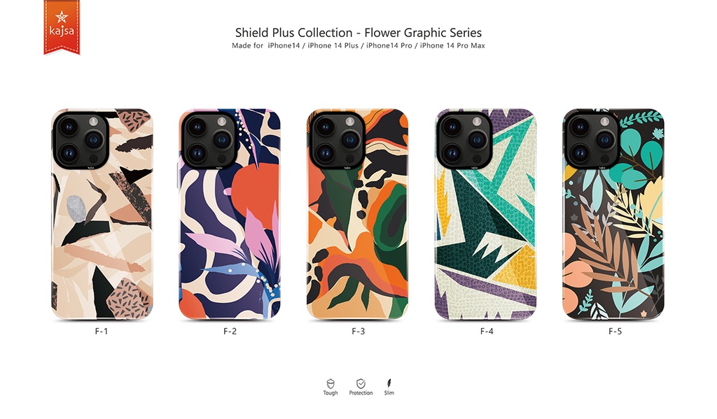 Apple iPhone 14 Pro Max Uyumlu Kılıf HD Desenli Kajsa Shield Plus Flower Graphic Serisi Kapak - 6
