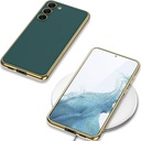 Samsung Galaxy S23 Plus Uyumlu Kılıf Deri Görünümlü Kenarları Elektroplating Kaplama Zore Fizyon Kapak - 5