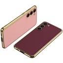 Samsung Galaxy S23 Plus Uyumlu Kılıf Deri Görünümlü Kenarları Elektroplating Kaplama Zore Fizyon Kapak - 7