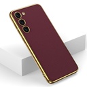 Samsung Galaxy S23 Plus Uyumlu Kılıf Deri Görünümlü Kenarları Elektroplating Kaplama Zore Fizyon Kapak - 9