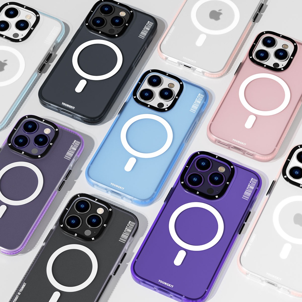 Apple iPhone 13 Pro Uyumlu Kılıf Magsafe Şarj Özellikli Youngkit Colored Sand Serisi Kapak - 7