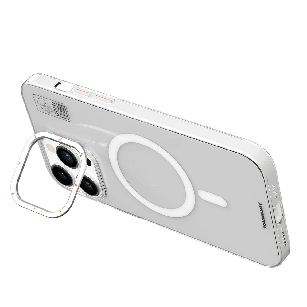 Apple iPhone 14 Pro Uyumlu Kılıf Magsafe Şarj Özellikli Standlı YoungKit Hermit Bracket Serisi Kapak - 9