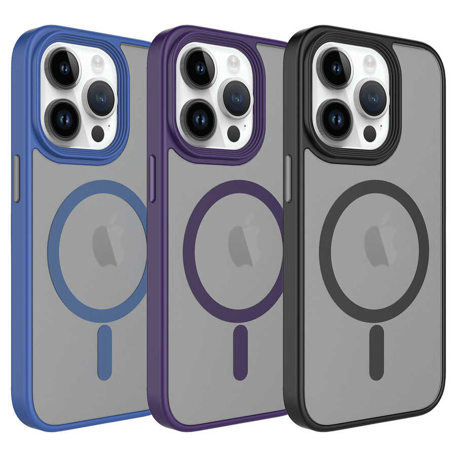 Apple iPhone 12 Pro Uyumlu Kılıf Mat Arka Yüzey Wireless Şarj Özellikli Zore Flet Magsafe Kapak - 1