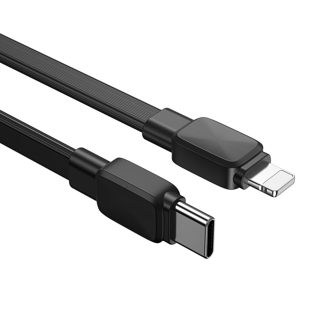 Wiwu Bravo Wİ-C004 Yassı Tasarım 20W Hızlı Şarj Özellikli Type-C to Lightning PD Kablo 1M - 1