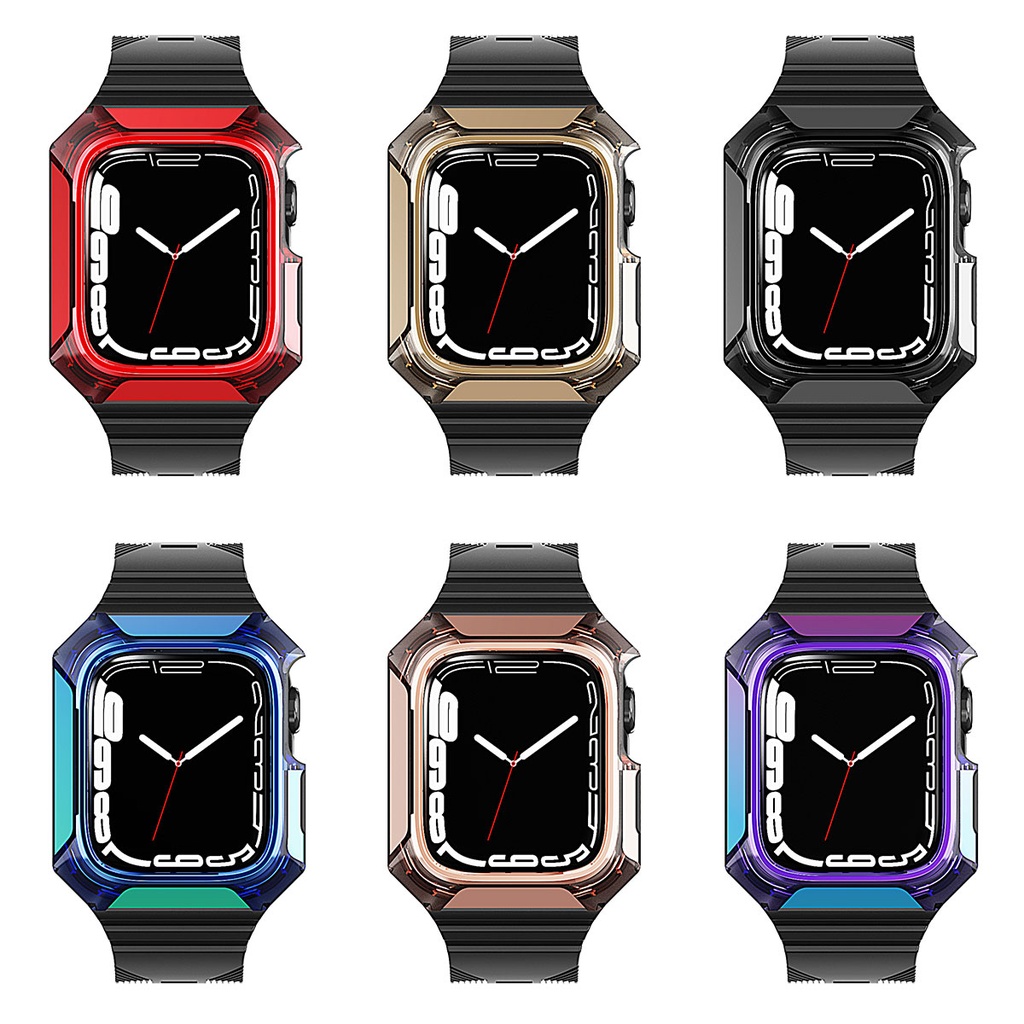 Apple Watch 42mm Uyumlu Zore KRD-88 Sert PC Kasa Koruyuculu Silikon Kordon - 1