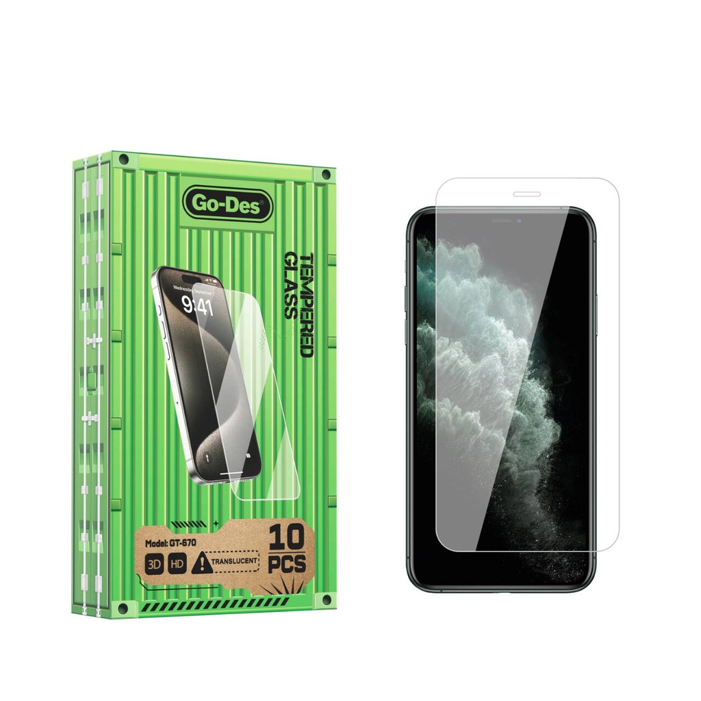 Apple iPhone 11 Pro Max Uyumlu Go Des Parmak İzi Bırakmayan 9H Oleofobik Bom Glass Ekran Koruyucu