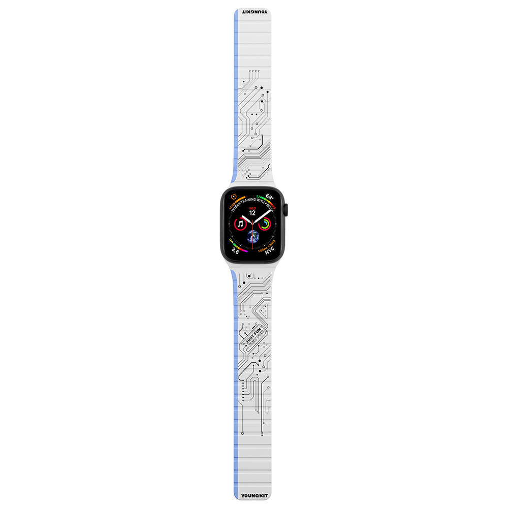 Apple Watch 42mm Uyumlu Kordon Youngkit Technological Magnetik Tak Çıkar Silikon Strap Kayış
