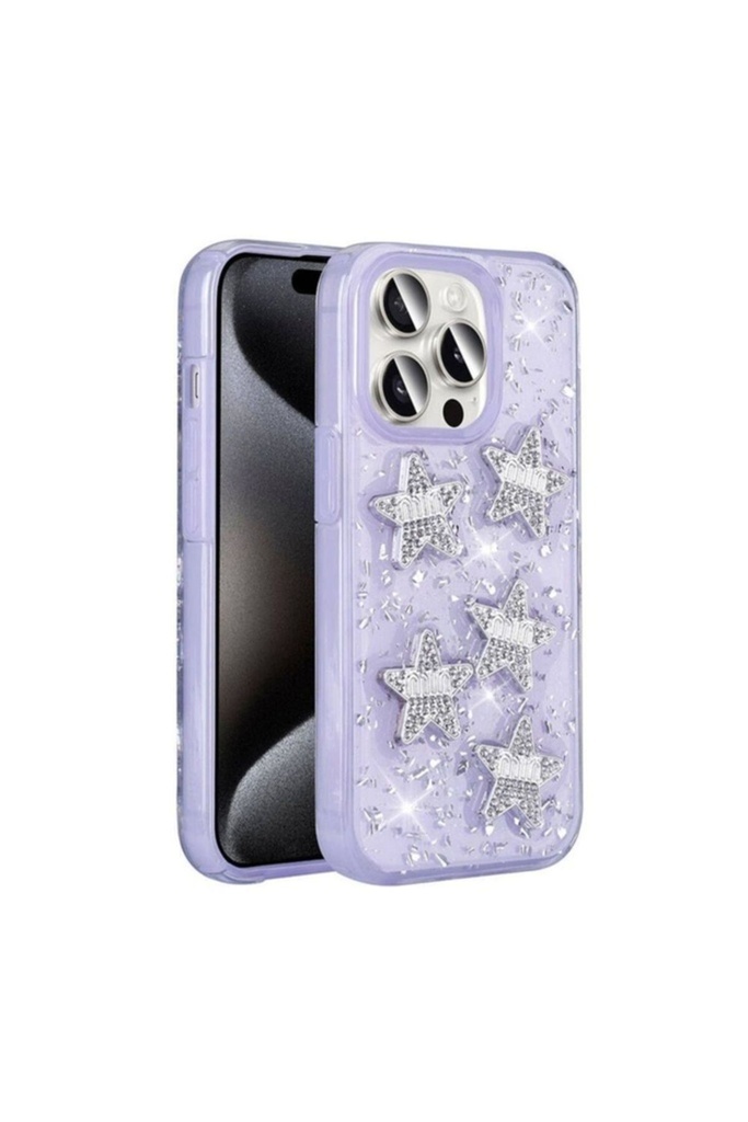 Apple iPhone 15 Pro Uyumlu Kılıf Airbagli Simli Arka Yüzey Zore Işıltı Silikon Kapak