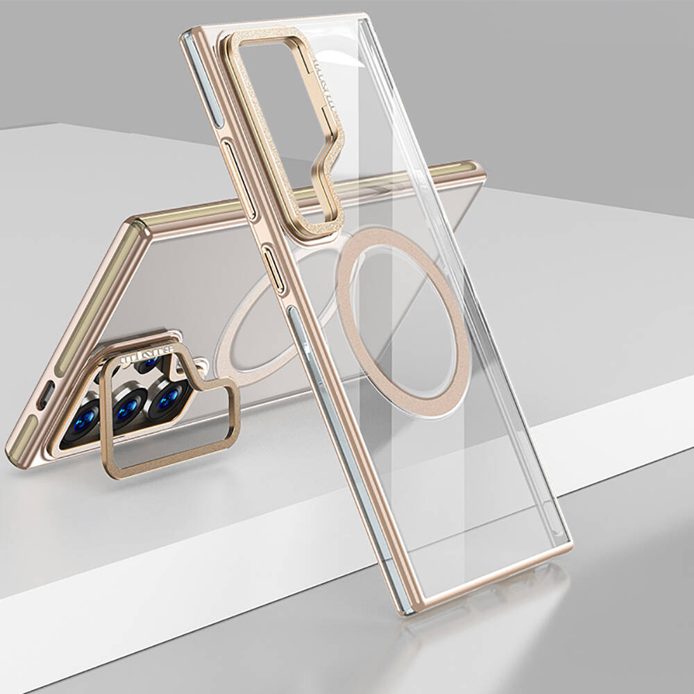 Samsung Galaxy S24 Ultra Uyumlu Kılıf M-safe Şarj Özellikli Wlons Standlı Efsane Kapak