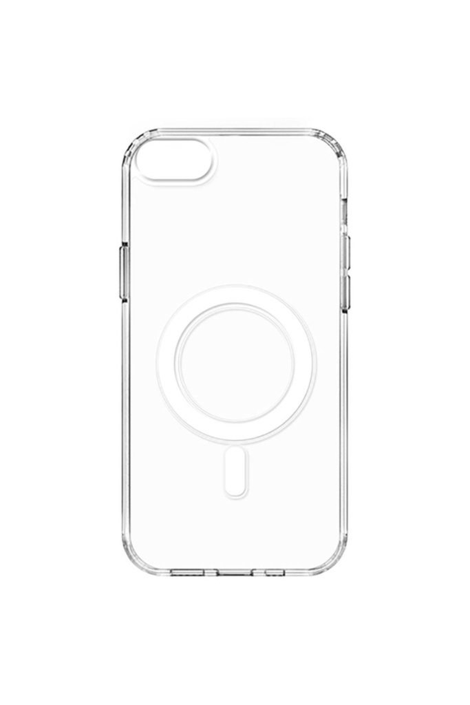 Apple iPhone 8 Uyumlu Kılıf M-safe Şarj Özellikli Şeffaf Sert PC Zore Embos Kapak