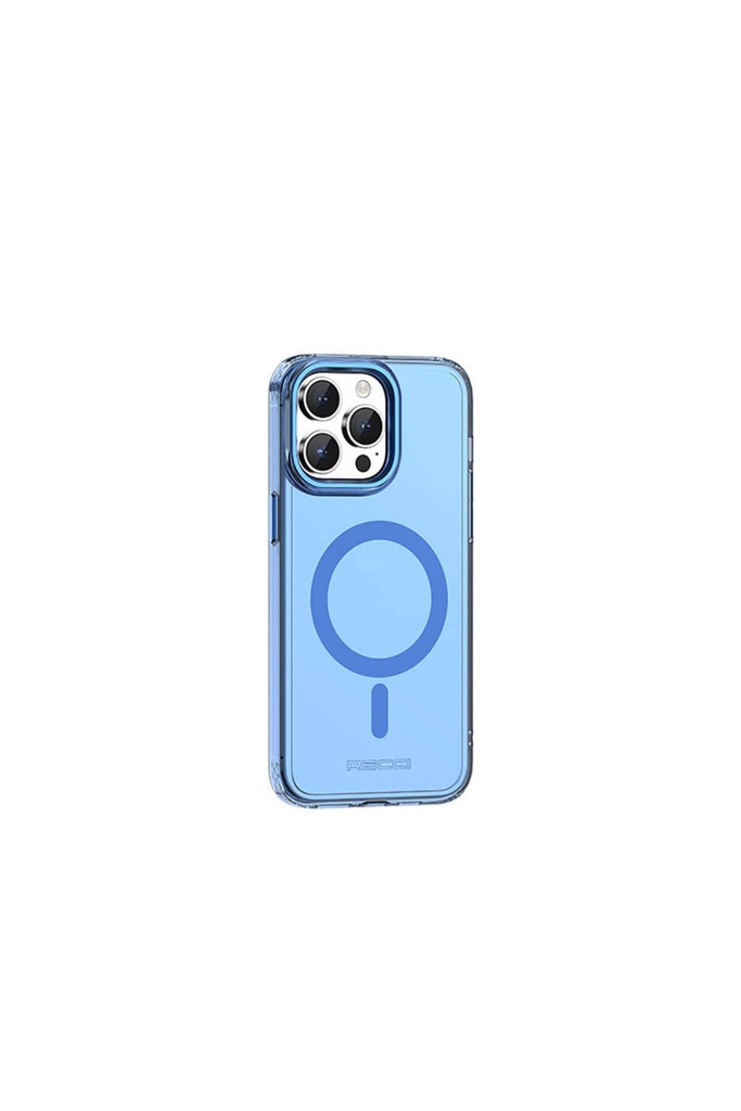 Apple iPhone 15 Pro Uyumlu Kılıf M-safe Şarj Özellikli Saydam Arka Yüzey Recci Crystal Color Serisi Kapak