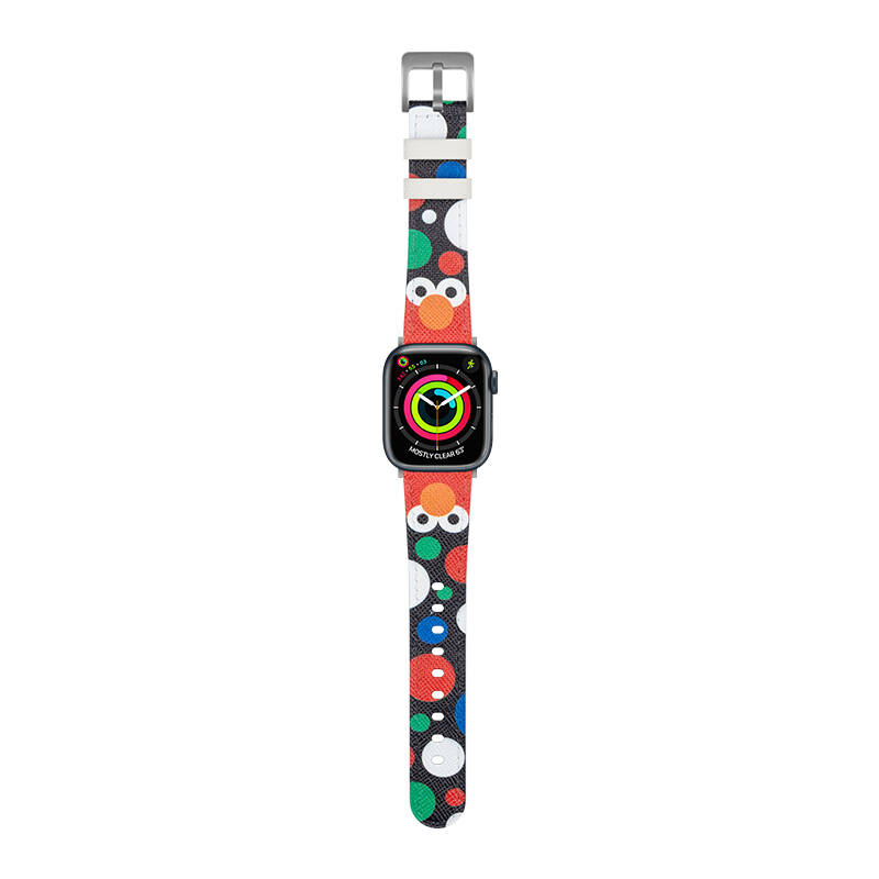 Apple Watch 44mm Uyumlu Casebang Sesame Street Serisi Deri Saat Kordon