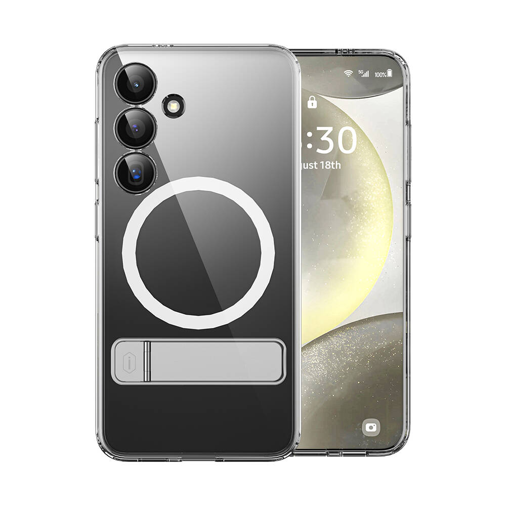 Samsung Galaxy S24 Uyumlu Kılıf M-safe Şarj Özellikli Kamera Korumalı Standlı Wiwu KCC-025 Aurora Serisi Kapak