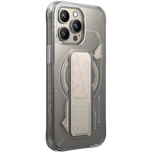 Apple iPhone 15 Pro Max Uyumlu Kılıf M-safe Şarj Özellikli Teknoloji Desenli Standlı Skinarma Helio Kapak