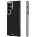 Samsung Galaxy S24 Ultra Uyumlu Kılıf M-safe Şarj Özellikli Aramid Fiber Tasarımlı Youngkit 600D Kevlar Serisi Kapak