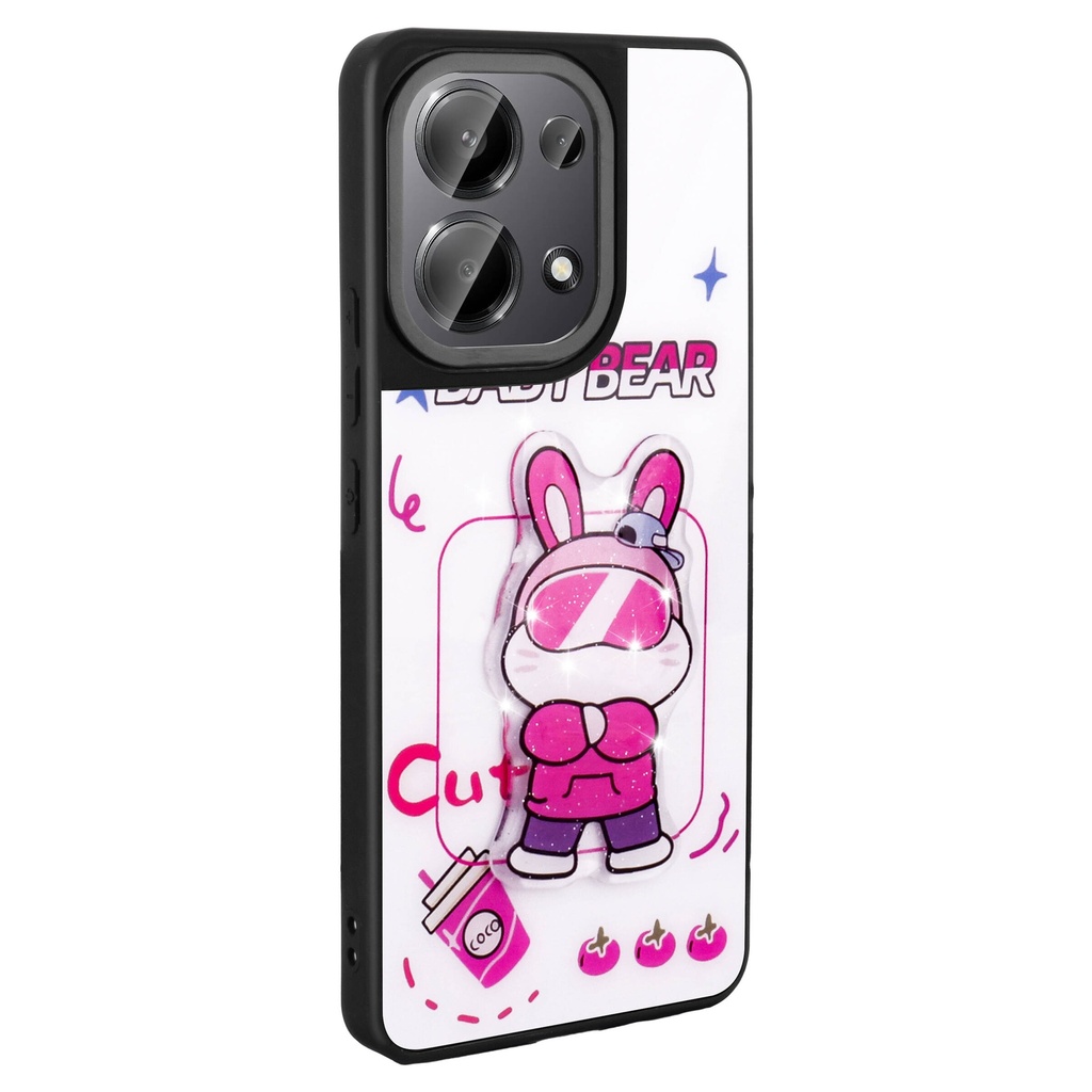 Xiaomi Poco M6 Pro 4G Uyumlu Kılıf Parlayan Kabartmalı İkonik Figürlü Zore Amas Silikon Kapak