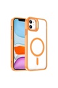 Apple iPhone 11 Uyumlu Kılıf M-safe Şarj Özellikli Standlı Zore M-safe Klon Lensli Kapak