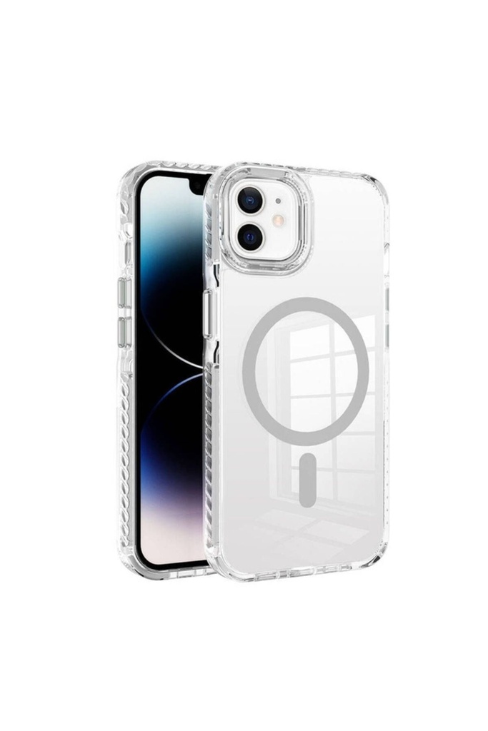 Apple iPhone 12 Uyumlu Kılıf M-safe Şarj Özellikli Airbagli Takılabilir Askı Aparatlı Zore Nana Kapak