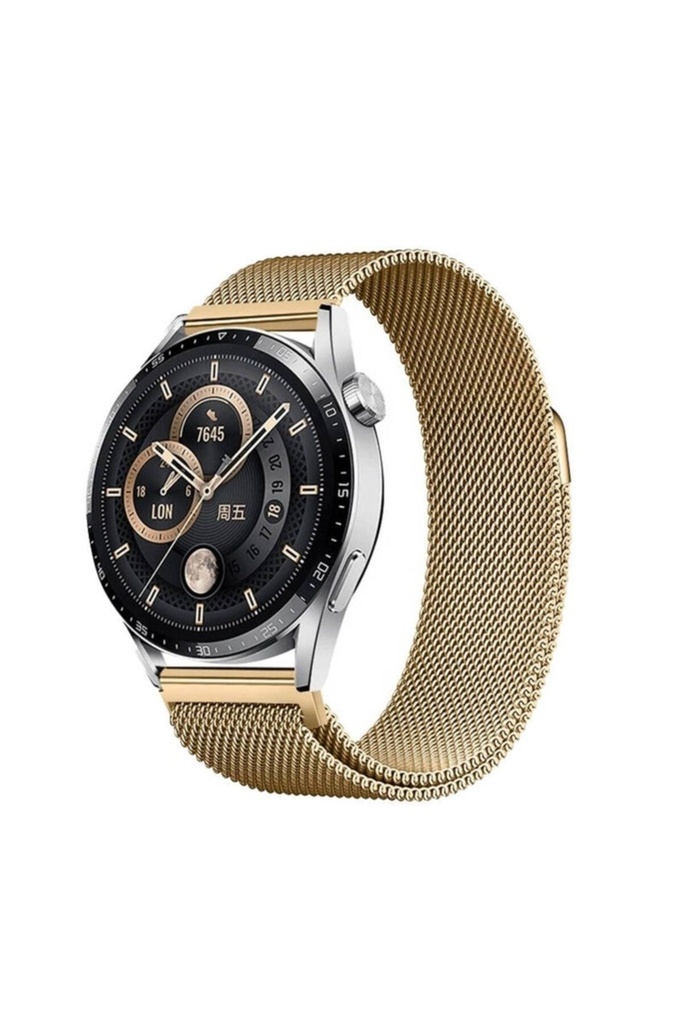 Huawei Watch GT3 46mm Uyumlu Zore Band-12 22mm Metal Hasır Kordon