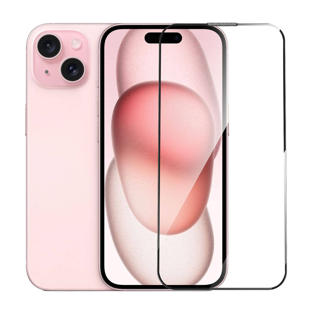 Apple iPhone 15 Plus Uyumlu Wiwu GT-008 Polimer Oleofobik Kaplama Şeffaf Pürüzsüz Temperli Cam Ekran Koruyucu 10'lu Paket