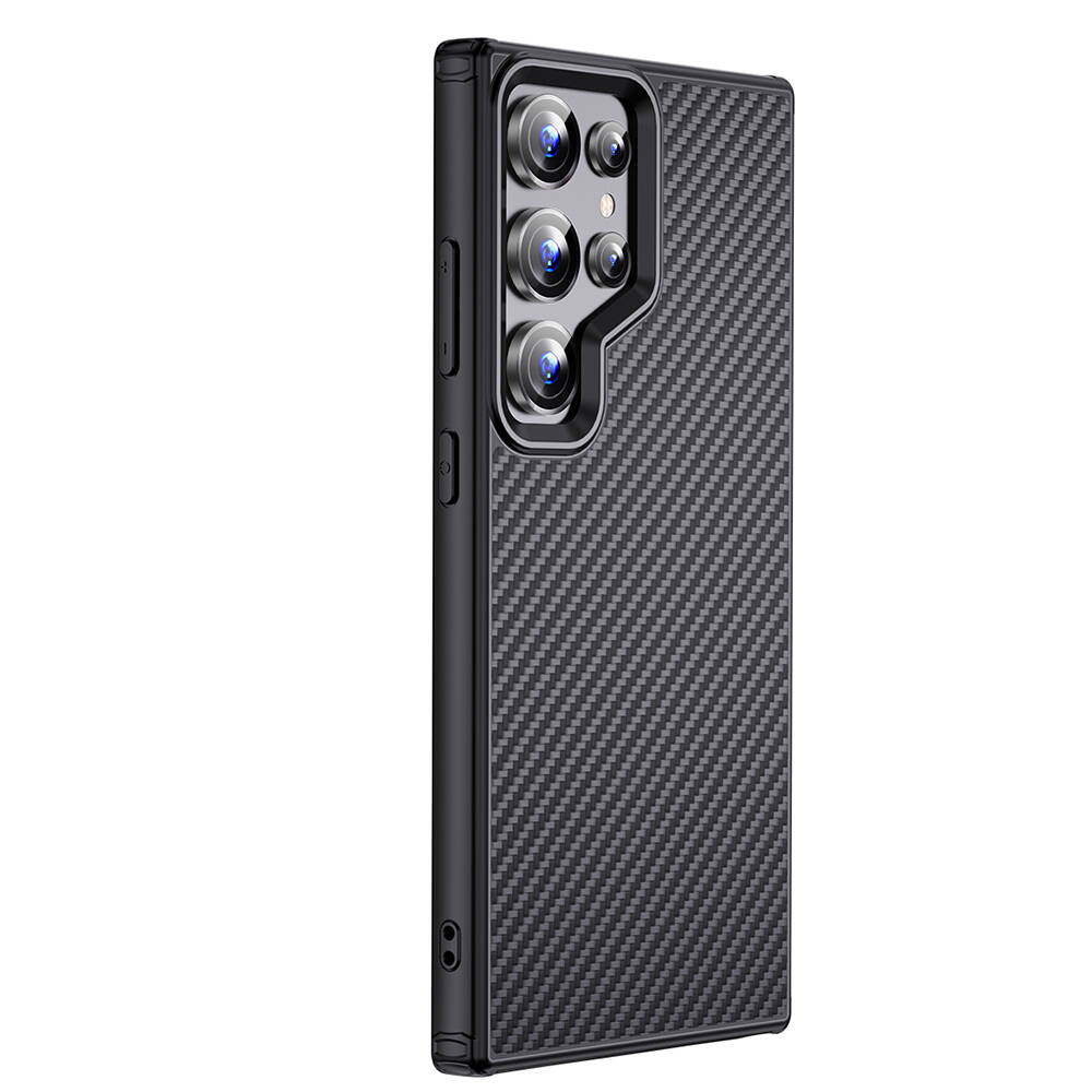 Samsung Galaxy S24 Ultra Uyumlu Kılıf Aramid Karbon Fiber M-safe Özellikli Wlons Radison Kapak