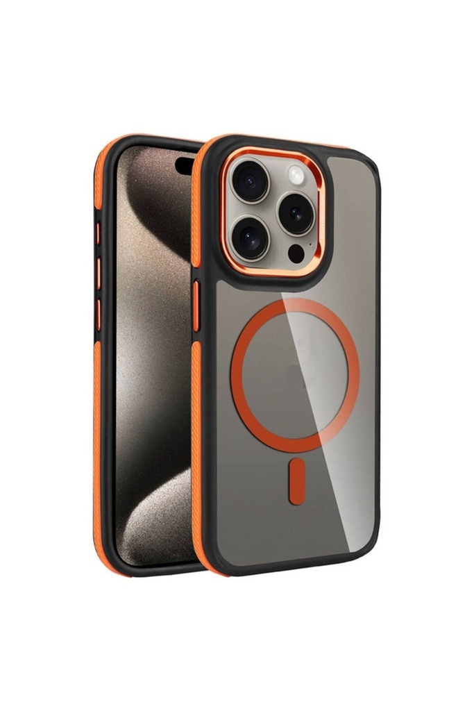 Apple iPhone 15 Pro Uyumlu Kılıf M-safe Şarj Özellikli Mat Görünümlü Zore Solo Kapak