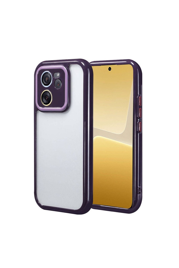 Xiaomi Mi 13T Uyumlu Kılıf Kamera Korumalı Renkli Kenar ve Çerçeve Tasarımlı Zore Vitamin Kapak