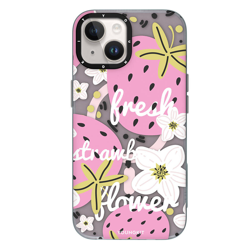 Apple iPhone 15 Uyumlu Kılıf M-safe Şarj Özellikli Yaz Meyvesi Desenli Youngkit Fruity Flavour Serisi Kapak