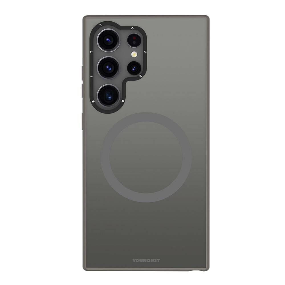 Samsung Galaxy S24 Ultra Uyumlu Kılıf M-safe Şarj Özellikli Çizilmeye Ve Aşınmaya Dayanıklı Youngkit Velvet Serisi Kapak