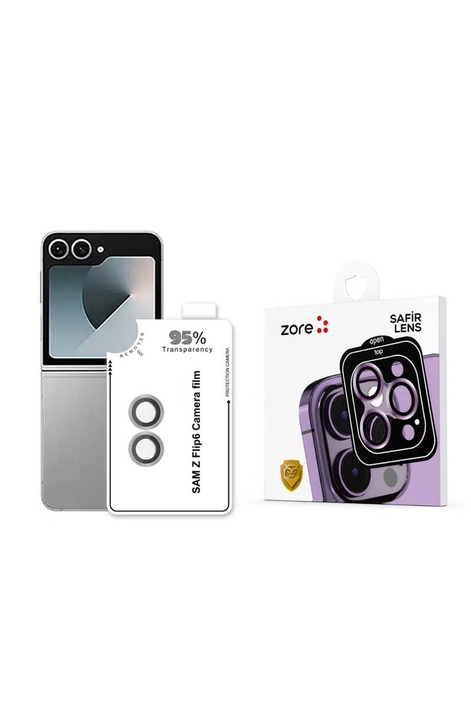 Samsung Galaxy Z Flip 6 Uyumlu Zore CL-11 Safir Parmak İzi Bırakmayan Anti-Reflective Kamera Lens Koruyucu