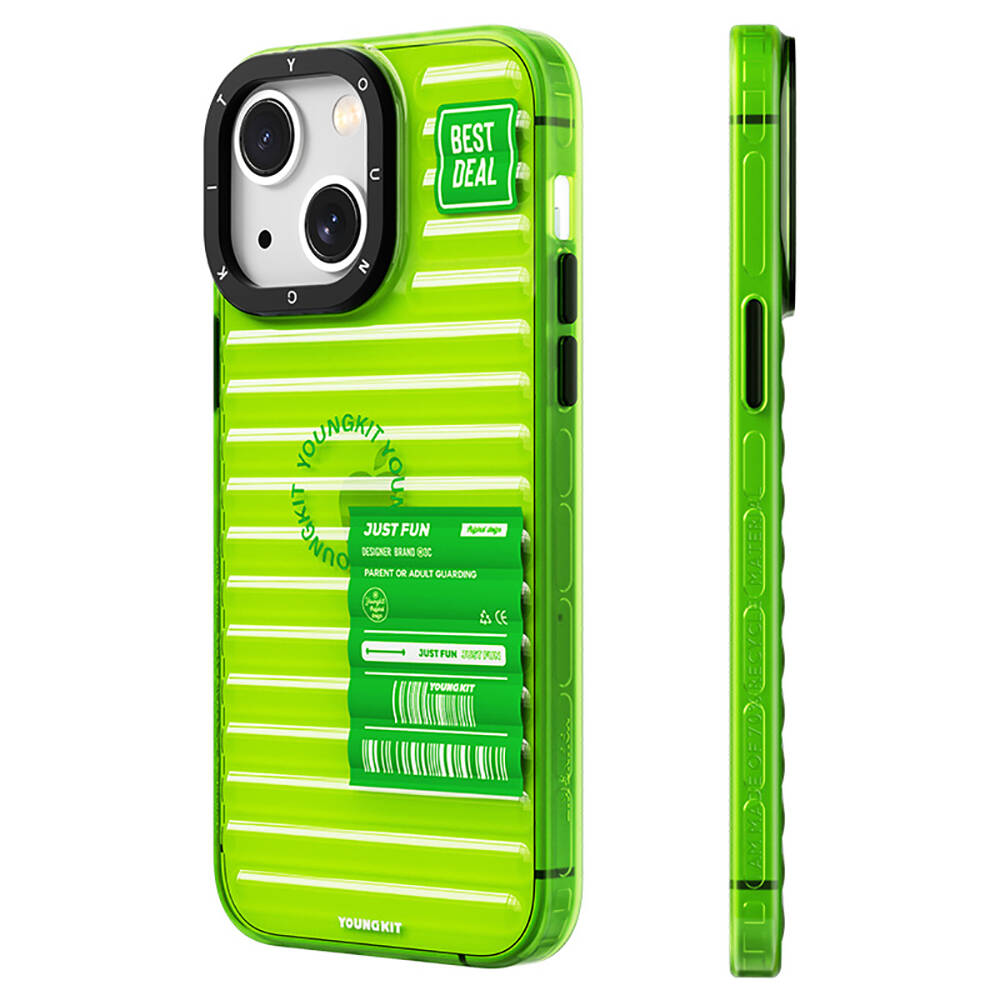 Apple iPhone 13 Uyumlu Kılıf Şeffaf Renkli Tasarım YoungKit Fluorite Serisi Kapak