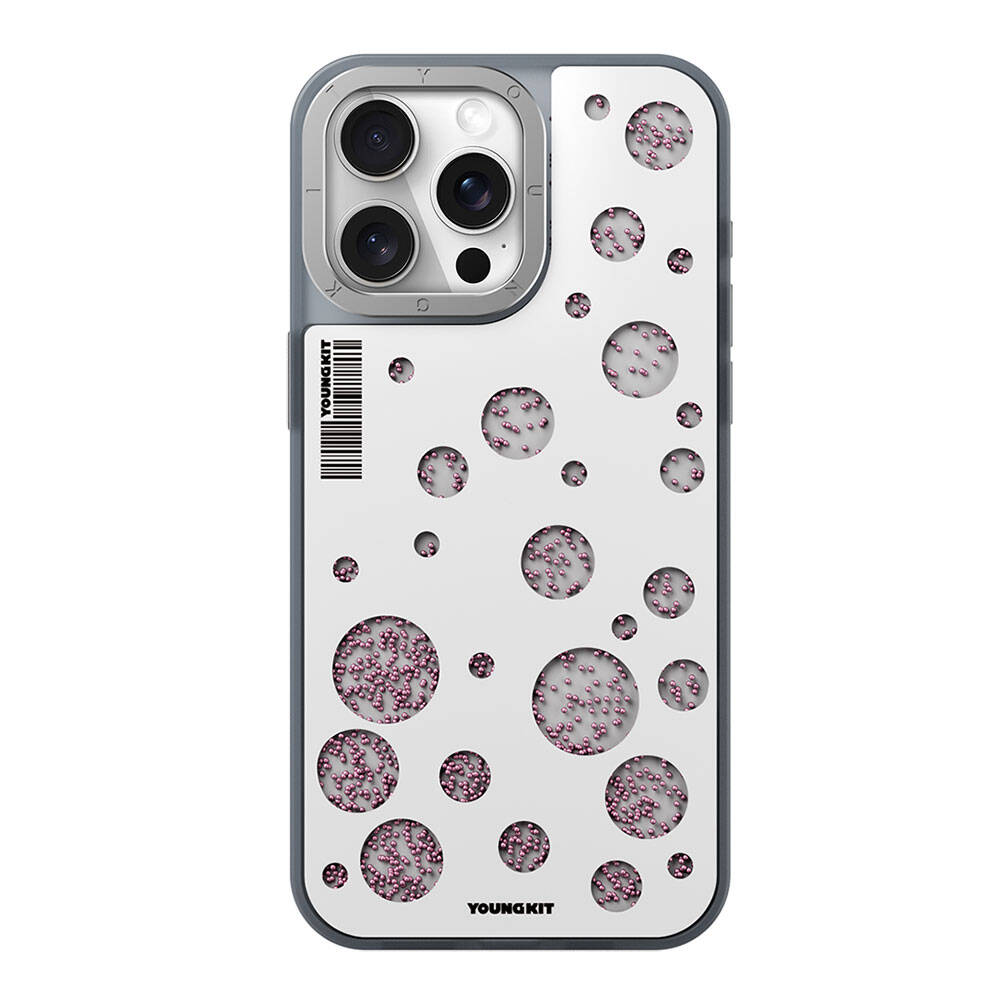 Apple iPhone 14 Pro Uyumlu Kılıf M-safe Şarj Özellikli Youngkit Quicksand Beads Serisi Kapak