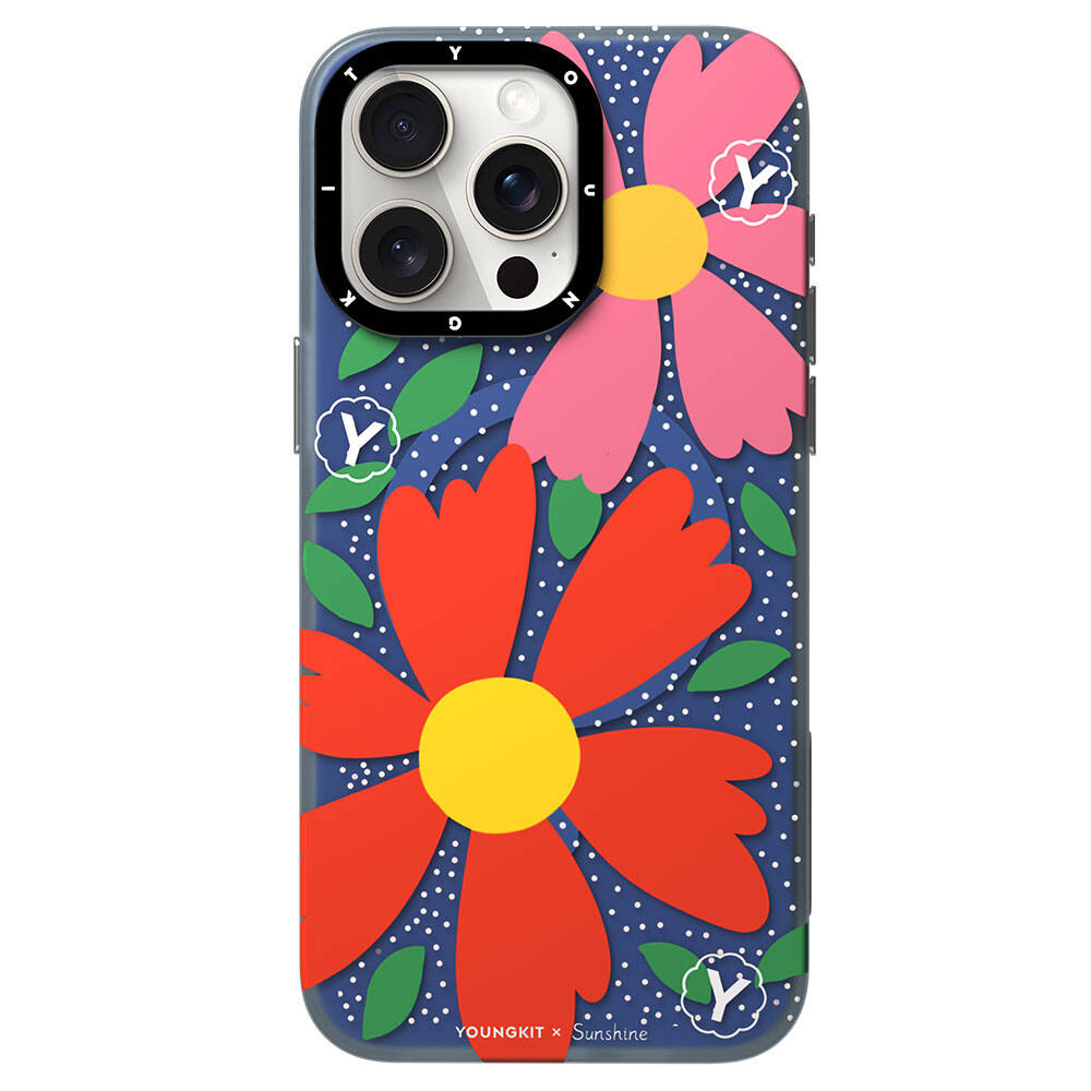 Apple iPhone 15 Pro Max Uyumlu Kılıf M-safe Şarj Özellikli Sunshine Tasarımlı Youngkit Colorful Serisi Kapak