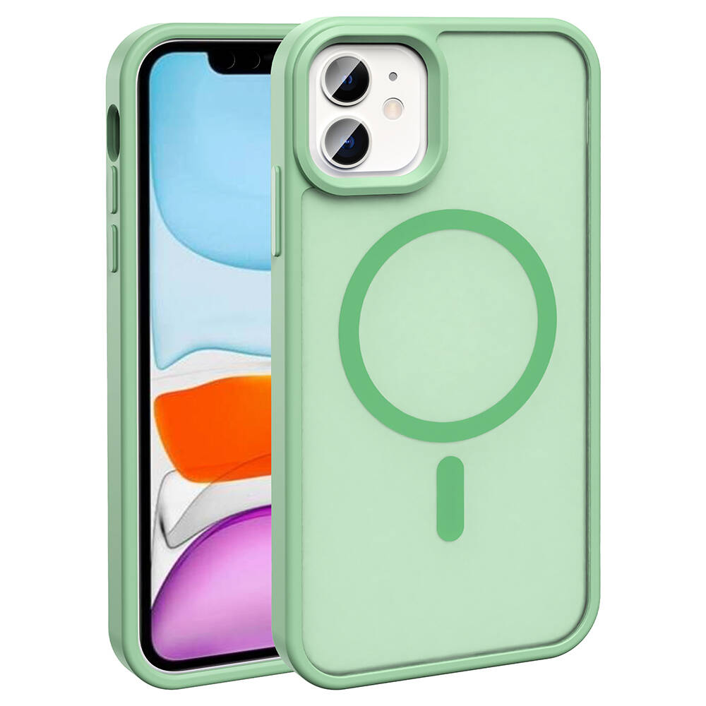 Apple iPhone 12 Uyumlu Kılıf M-safe Şarj Özellikli Mat Arka Yüzey Zore Sio Kapak