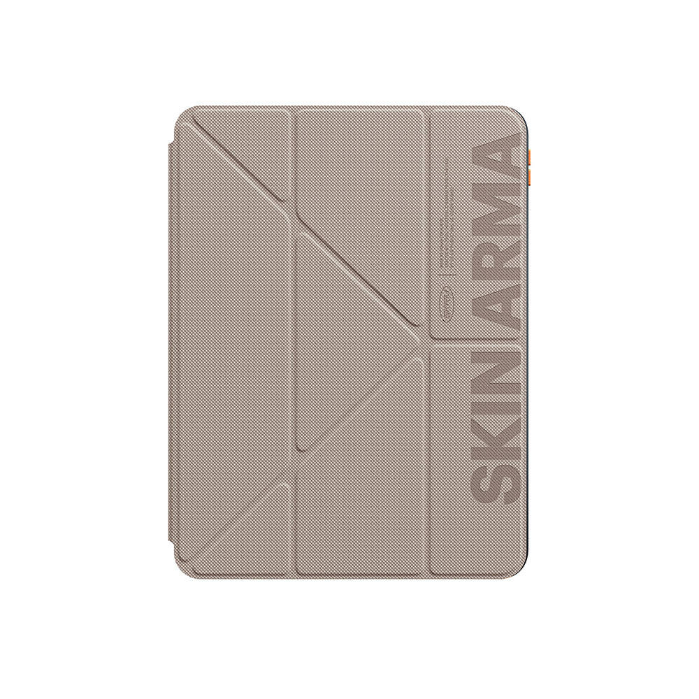 Apple iPad Air 11 2024 Uyumlu Kılıf SkinArma Kabartma Baskı Tasarımlı 360 Tam Koruma Arkası Şeffaf Standlı Gamma Kılıf