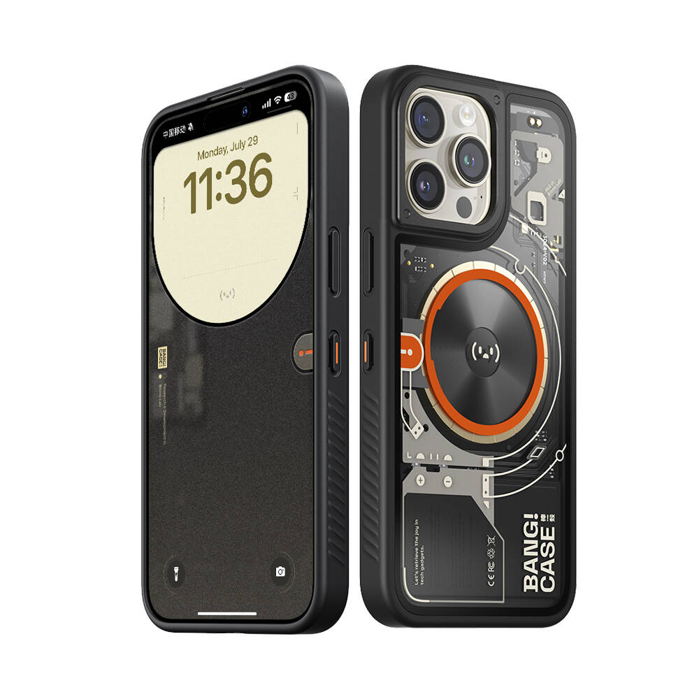 iPhone 15 Pro Kılıf Özelleştirilebilir 3 Fonksiyonlu Bluetooth Bağlantılı Bitmo Lab Bangcase Akıllı M-safe Kapak